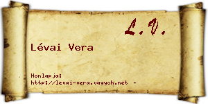 Lévai Vera névjegykártya